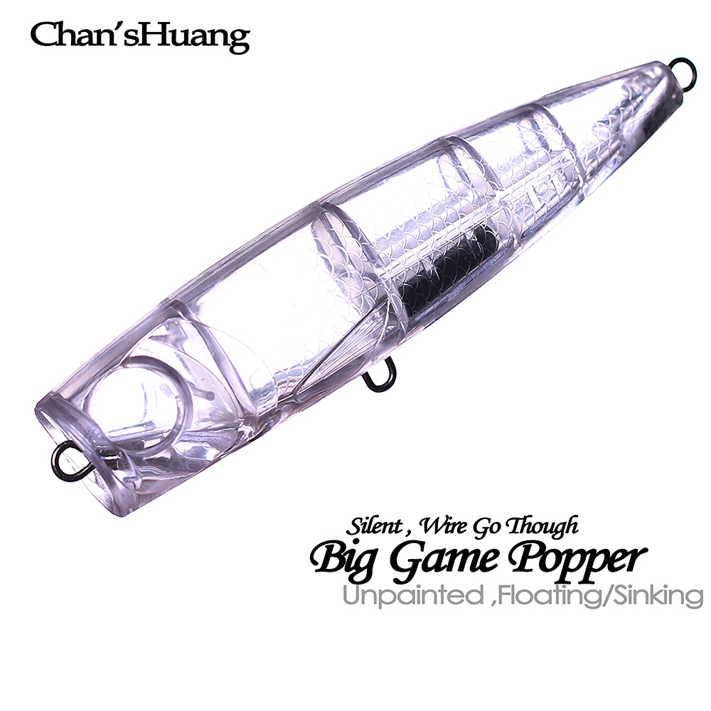 Chan’sHuang 5PCS Unpainted Bla - огляд і ціна Fishing Lure Popper