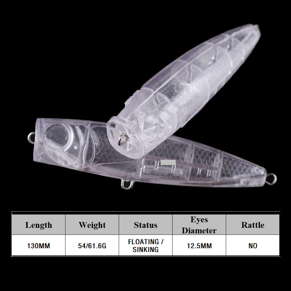 Chan’sHuang 5PCS Unpainted Bla - огляд і ціна Fishing Lure Popper