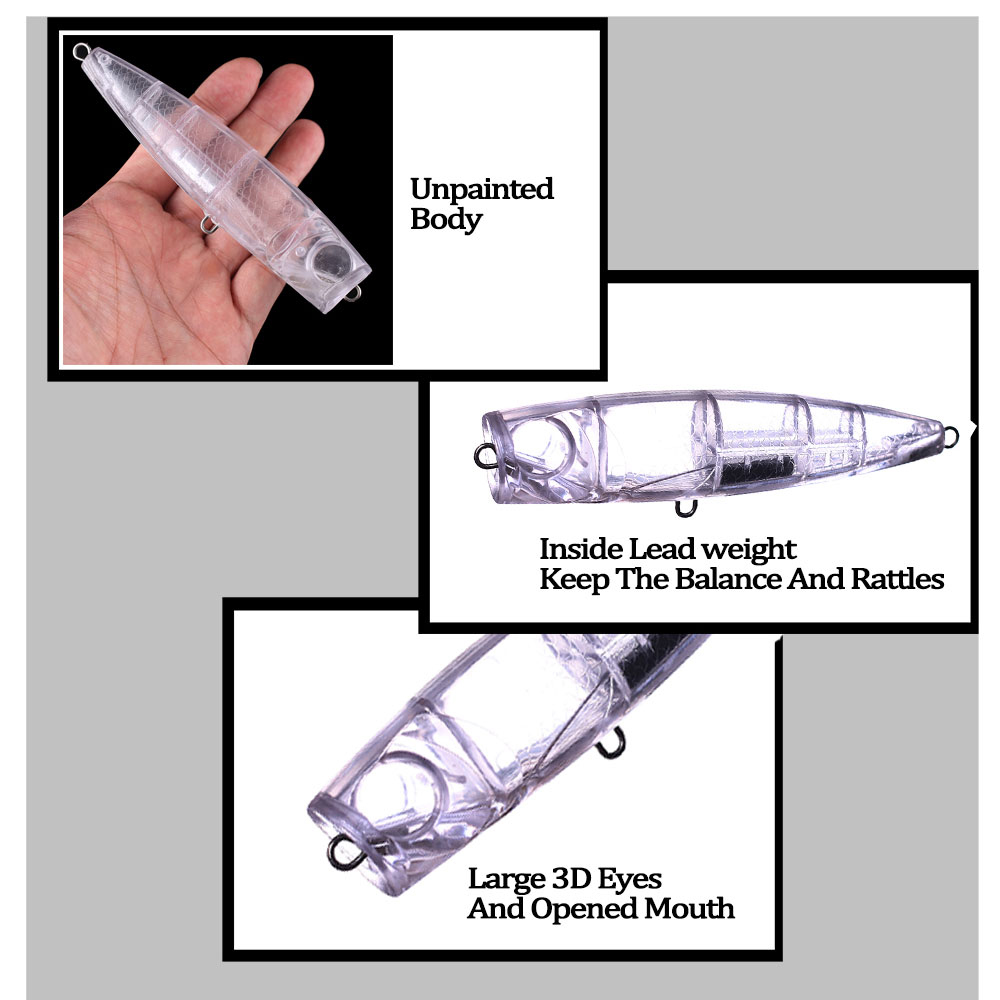 Chan’sHuang 5PCS Unpainted Bla - огляд і ціна Fishing Lure Popper