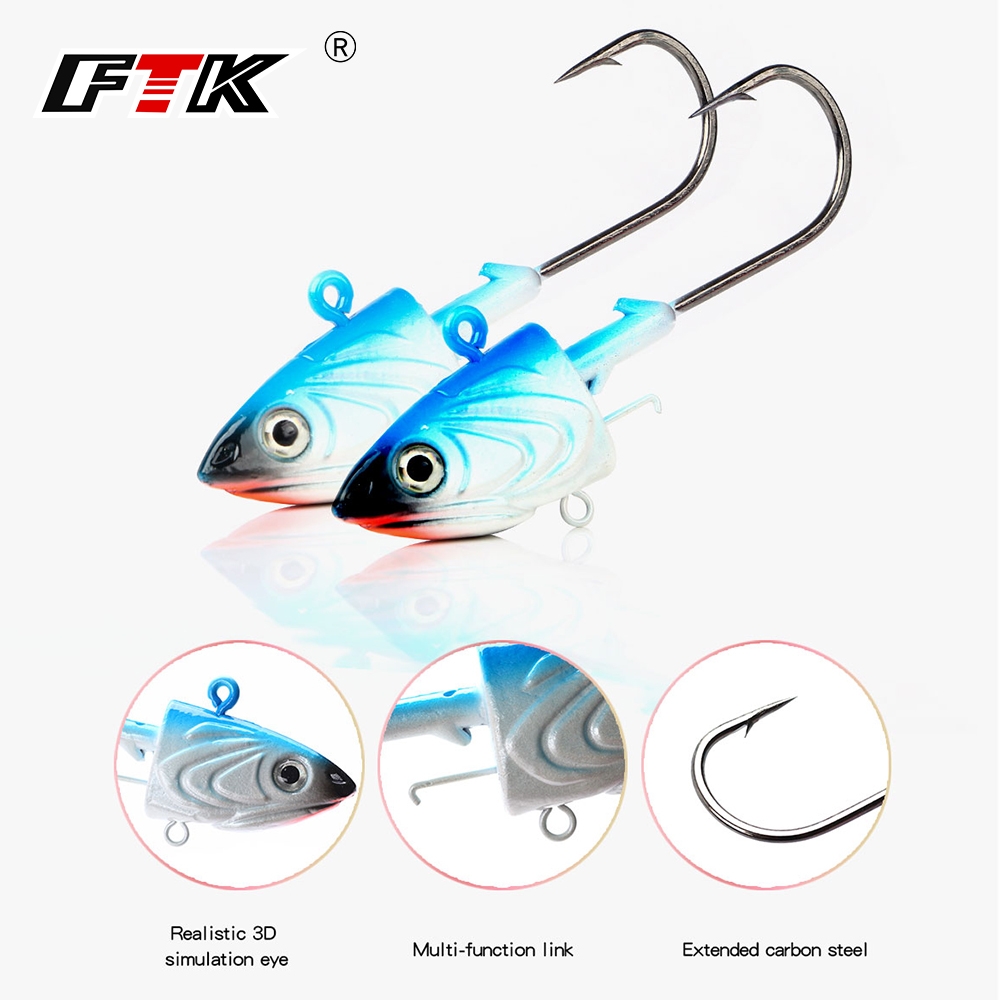 FTK 2PCS Jig Head Fishing Hook - огляд і ціна Fishing Lure Soft Plastic